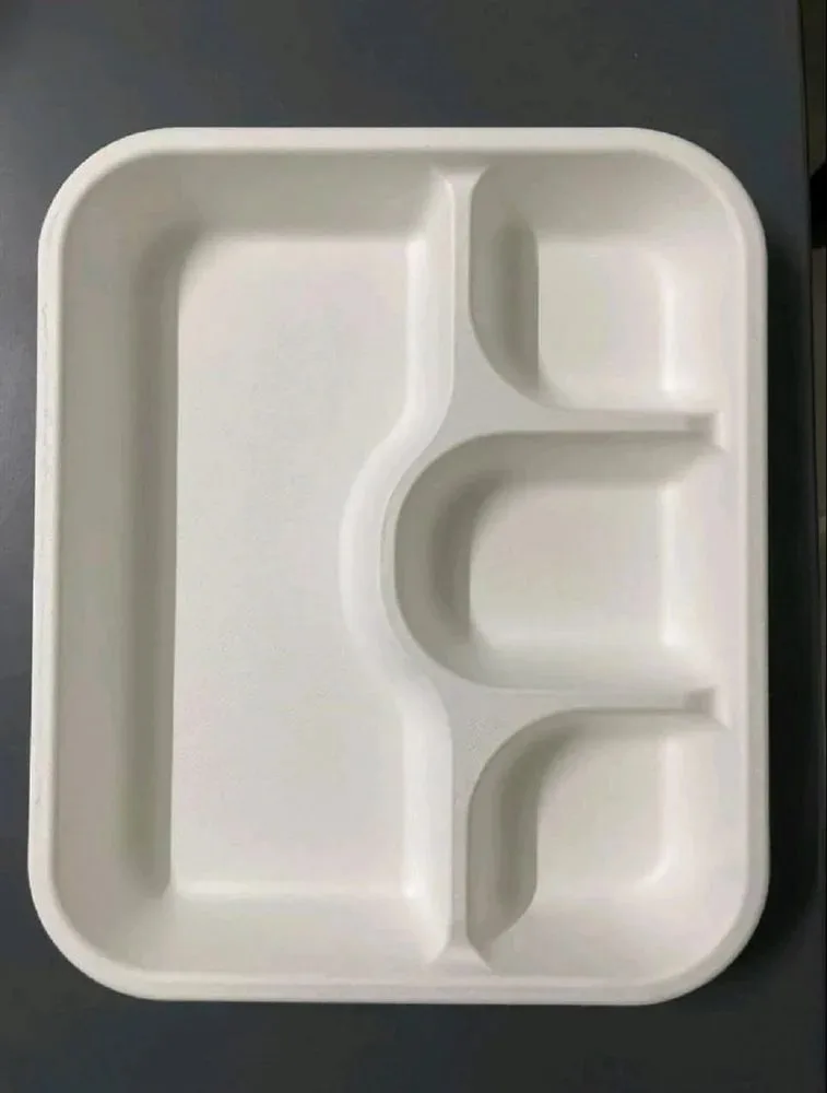 4 Compartment Disposable Bagasse Meal Tray