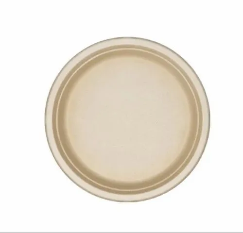 9inch brown round sugarcane bagasse