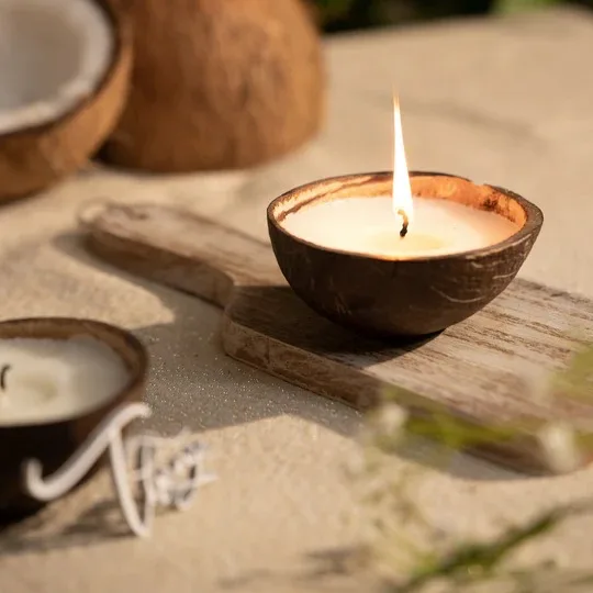 Coconut Shell Candle Bowl